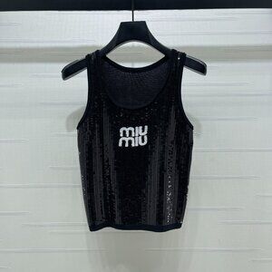 Miu Miu sequined U-neck knit vest